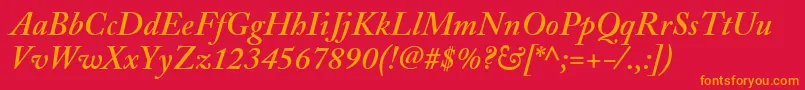 AdobeCaslonSemiboldItalic Font – Orange Fonts on Red Background