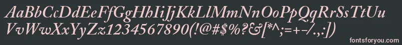 Weitere Informationen zur AdobeCaslonSemiboldItalic-Schriftart AdobeCaslonSemiboldItalic-Schriftart – Rosa Schriften auf schwarzem Hintergrund