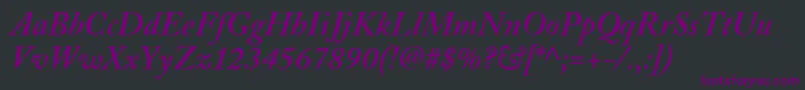 Weitere Informationen zur AdobeCaslonSemiboldItalic-Schriftart AdobeCaslonSemiboldItalic-Schriftart – Violette Schriften auf schwarzem Hintergrund