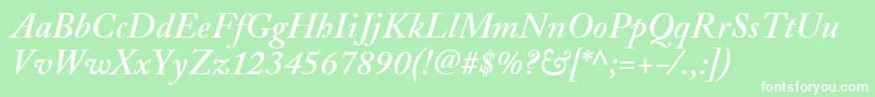 Шрифт AdobeCaslonSemiboldItalic – белые шрифты на зелёном фоне