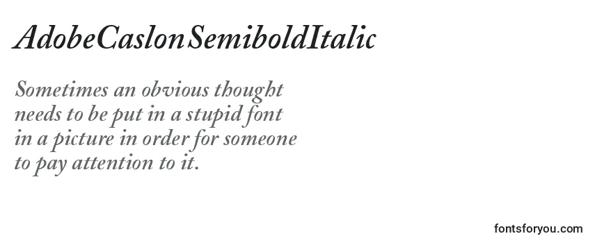 AdobeCaslonSemiboldItalic Font