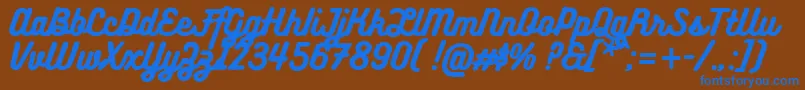 フォントBukhariScript – 茶色の背景に青い文字