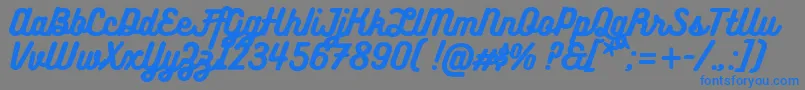 フォントBukhariScript – 灰色の背景に青い文字