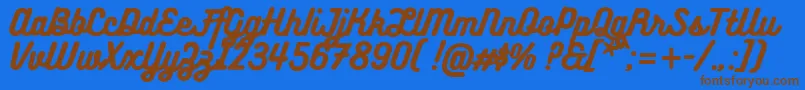 BukhariScript Font – Brown Fonts on Blue Background