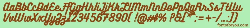 BukhariScript Font – Brown Fonts on Green Background