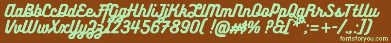 BukhariScript Font – Green Fonts on Brown Background