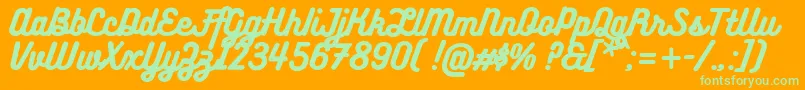BukhariScript-fontti – vihreät fontit oranssilla taustalla