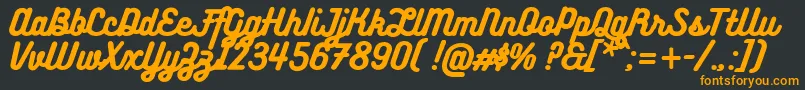 BukhariScript-Schriftart – Orangefarbene Schriften auf schwarzem Hintergrund