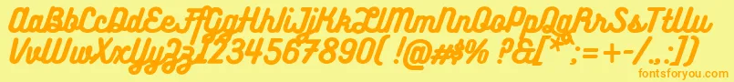 BukhariScript Font – Orange Fonts on Yellow Background