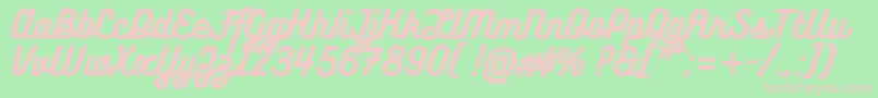 BukhariScript Font – Pink Fonts on Green Background