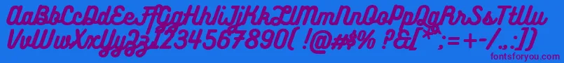 BukhariScript Font – Purple Fonts on Blue Background