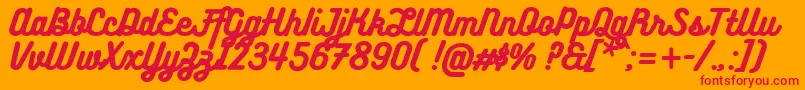 BukhariScript Font – Red Fonts on Orange Background