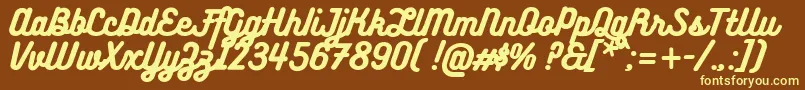 BukhariScript Font – Yellow Fonts on Brown Background