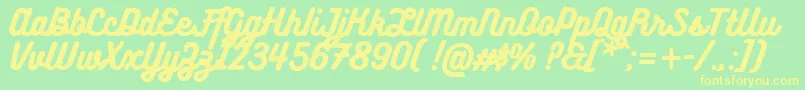 BukhariScript Font – Yellow Fonts on Green Background