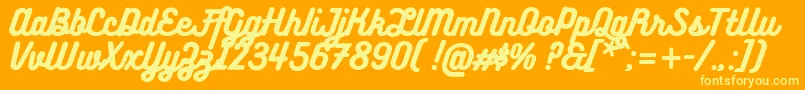 BukhariScript Font – Yellow Fonts on Orange Background