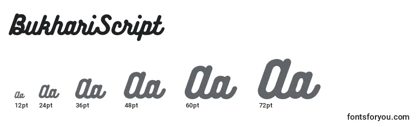 BukhariScript Font Sizes