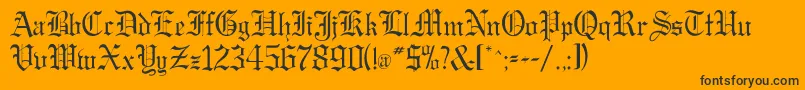 フォントGregorianflf – 黒い文字のオレンジの背景