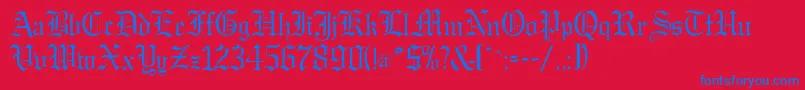 Gregorianflf Font – Blue Fonts on Red Background