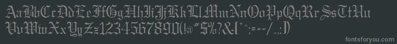 フォントGregorianflf – 黒い背景に灰色の文字