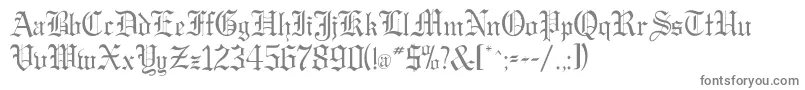 フォントGregorianflf – 白い背景に灰色の文字