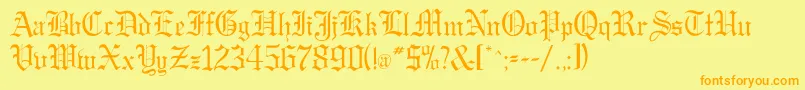 Gregorianflf Font – Orange Fonts on Yellow Background