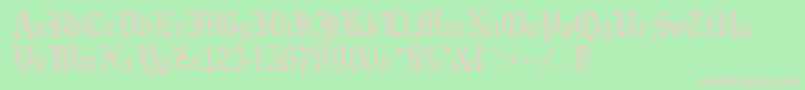 Gregorianflf Font – Pink Fonts on Green Background