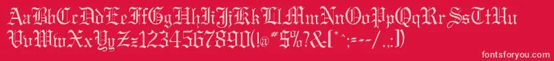 Gregorianflf Font – Pink Fonts on Red Background