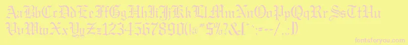 Gregorianflf Font – Pink Fonts on Yellow Background