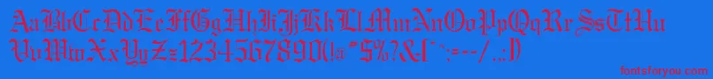 Gregorianflf Font – Red Fonts on Blue Background