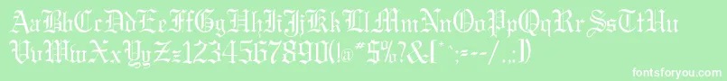 Gregorianflf-Schriftart – Weiße Schriften auf grünem Hintergrund