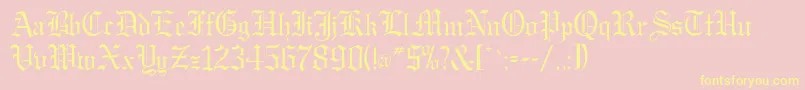 Police Gregorianflf – polices jaunes sur fond rose