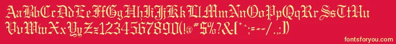 Gregorianflf Font – Yellow Fonts on Red Background
