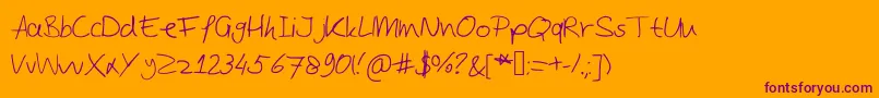 Jobboof-Schriftart – Violette Schriften auf orangefarbenem Hintergrund