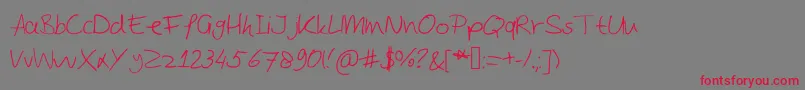 Jobboof Font – Red Fonts on Gray Background