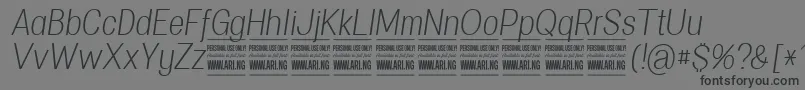 Шрифт SpecifypersonalConlightitalic – чёрные шрифты на сером фоне