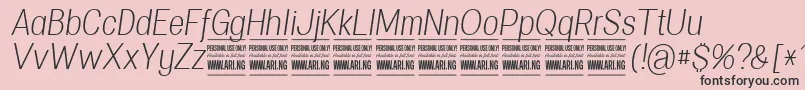Police SpecifypersonalConlightitalic – polices noires sur fond rose