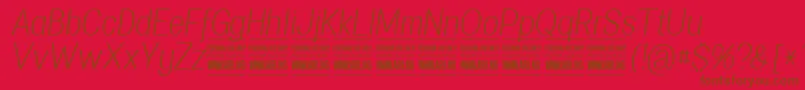 SpecifypersonalConlightitalic-fontti – ruskeat fontit punaisella taustalla