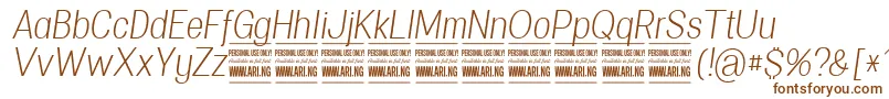 SpecifypersonalConlightitalic-Schriftart – Braune Schriften