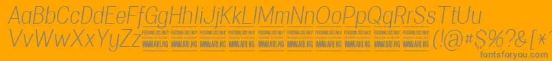 SpecifypersonalConlightitalic Font – Gray Fonts on Orange Background