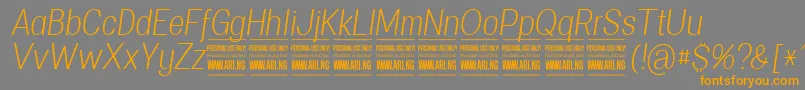 SpecifypersonalConlightitalic Font – Orange Fonts on Gray Background