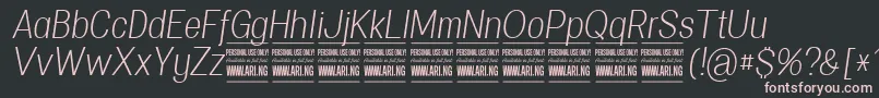 SpecifypersonalConlightitalic-fontti – vaaleanpunaiset fontit mustalla taustalla