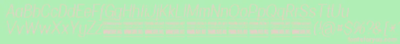 SpecifypersonalConlightitalic-Schriftart – Rosa Schriften auf grünem Hintergrund