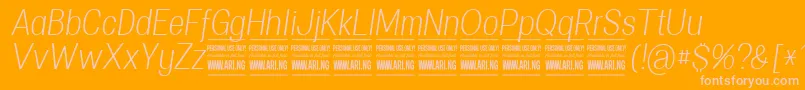 SpecifypersonalConlightitalic-Schriftart – Rosa Schriften auf orangefarbenem Hintergrund