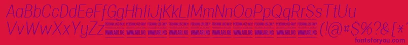 Police SpecifypersonalConlightitalic – polices violettes sur fond rouge