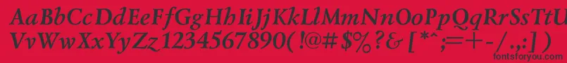 フォントLazursk2 – 赤い背景に黒い文字