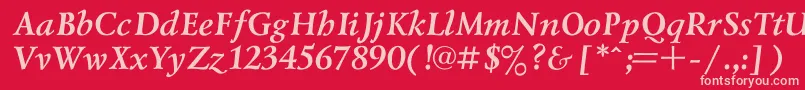 Lazursk2 Font – Pink Fonts on Red Background