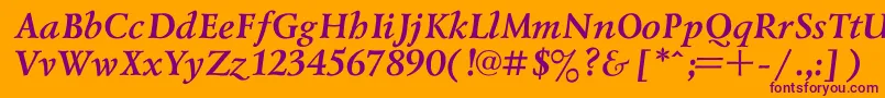 Lazursk2 Font – Purple Fonts on Orange Background