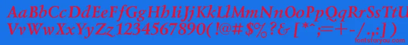 Lazursk2 Font – Red Fonts on Blue Background