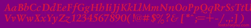 Police Lazursk2 – polices rouges sur fond violet