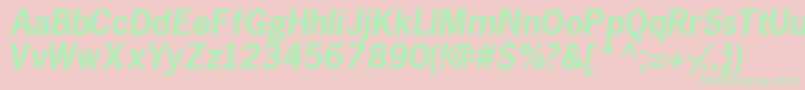 Fonte Macroblackssk ffy – fontes verdes em um fundo rosa